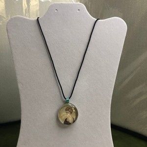 Vintage Style Lady Photo Necklace, Handmade, Pendant on a Rope 30”